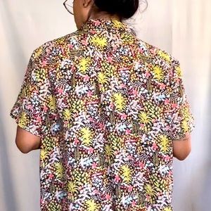 SCOTCH & SODA flower printed button down dress in short sleeve